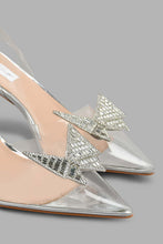 Load image into Gallery viewer, Redtag-Silver-Mule-With-Diamente-Court-Shoes-Women's-