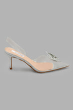 Load image into Gallery viewer, Redtag-Silver-Mule-With-Diamente-Court-Shoes-Women's-