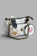 Load image into Gallery viewer, Redtag-White-Embellished-Cross-Body-Bag-Cross-Body-Bags-Girls-