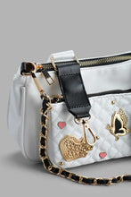 Load image into Gallery viewer, Redtag-White-Embellished-Cross-Body-Bag-Cross-Body-Bags-Girls-