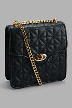 Load image into Gallery viewer, Redtag-Black-Quilted-Cross-Body-Bag-Cross-Body-Bags-Girls-