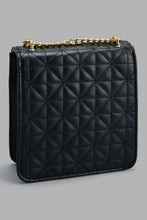 Load image into Gallery viewer, Redtag-Black-Quilted-Cross-Body-Bag-Cross-Body-Bags-Girls-