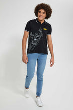 تنزيل الصورة على معرض الصور، Redtag-Black-Batman-Polo-Polo-Shirts-Senior-Boys-9 to 14 Years