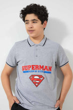 تنزيل الصورة على معرض الصور، Redtag-Navy-Superman-Polo-Polo-Shirts-Senior-Boys-9 to 14 Years