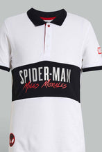 تنزيل الصورة على معرض الصور، Redtag-White-Spiderman-Polo-Polo-Shirts-Senior-Boys-9 to 14 Years