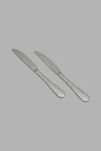 تنزيل الصورة على معرض الصور، Redtag-Silver-Dinner-Knife-Hammered-Finish-Set-(2-Piece)-Dinner-Knives-Home-Dining-