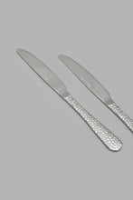 تنزيل الصورة على معرض الصور، Redtag-Silver-Dinner-Knife-Hammered-Finish-Set-(2-Piece)-Dinner-Knives-Home-Dining-