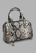 Load image into Gallery viewer, Redtag-Black-Snake-Textured-Day-Bag-Day-Bags-Women-