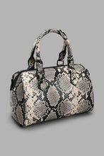 Load image into Gallery viewer, Redtag-Black-Snake-Textured-Day-Bag-Day-Bags-Women-