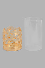 Load image into Gallery viewer, Redtag-Gold-Metal-And-Glass-Candleholder-Medium-Candle-Holder-Home-Decor-