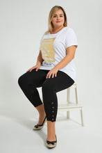 تنزيل الصورة على معرض الصور، Redtag-Black-Legging-With-Buttons-At-Hem-Colour:Black,-Filter:Plus-Size,-LDP-Leggings,-New-In,-New-In-LDP,-Non-Sale,-S22B,-Section:Women,-TBL-Women's-