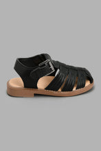 Load image into Gallery viewer, Redtag-Black-Fisherman-Sandal-Fisherman-Boys-3 to 5 Years
