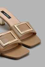 Load image into Gallery viewer, Redtag-Tan-Gold-Heel-Court-Shoes-Women's-
