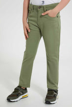 Load image into Gallery viewer, Redtag-Olive-Coloured-Twill-Stretch-Jean-Jeans-Regular-Fit-Boys-2 to 8 Years