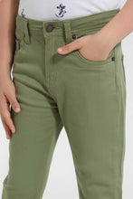 Load image into Gallery viewer, Redtag-Olive-Coloured-Twill-Stretch-Jean-Jeans-Regular-Fit-Boys-2 to 8 Years
