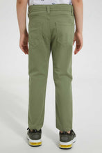 Load image into Gallery viewer, Redtag-Olive-Coloured-Twill-Stretch-Jean-Jeans-Regular-Fit-Boys-2 to 8 Years