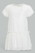 تنزيل الصورة على معرض الصور، Redtag-Ivory-Frill-Hem-Dress-Dresses-Infant-Girls-3 to 24 Months