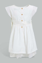 تنزيل الصورة على معرض الصور، Redtag-Ivory-Mesh-Sleeves-And-Hem-Dress-Dresses-Infant-Girls-3 to 24 Months