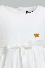 تنزيل الصورة على معرض الصور، Redtag-Ivory-Mesh-Sleeves-And-Hem-Dress-Dresses-Infant-Girls-3 to 24 Months