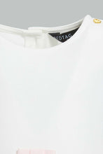 تنزيل الصورة على معرض الصور، Redtag-White-And-Pink-Flock-Printed-Mesh-Dress-Dresses-Infant-Girls-3 to 24 Months