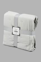 Load image into Gallery viewer, Redtag-Grey-Bedspread-Set-With-Quilted-Dots-
(Single-Size)-Bedspreads-Home-Bedroom-