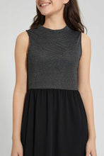 تنزيل الصورة على معرض الصور، Redtag-Black/Silver-Mettalic-Dress-Dresses-Senior-Girls-9 to 14 Years