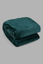 Load image into Gallery viewer, Redtag-Green-Velvet-3-Piece-Quilt-With-Gold-Lurex-
(Double-Size)-Quilts-Home-Bedroom-