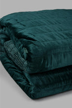 Load image into Gallery viewer, Redtag-Green-Velvet-3-Piece-Quilt-With-Gold-Lurex-
(Double-Size)-Quilts-Home-Bedroom-