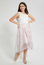 Load image into Gallery viewer, Redtag-White-Ruffled-Front-Rib-Top-Embellished-Senior-Girls-9 to 14 Years