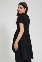 تنزيل الصورة على معرض الصور، Redtag-Black-Hi-Lo-Front-Buttons-Top-Embellished-Senior-Girls-9 to 14 Years