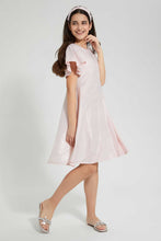 Load image into Gallery viewer, Pink Ruffled Sleeved Dress