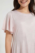 Load image into Gallery viewer, Pink Ruffled Sleeved Dress