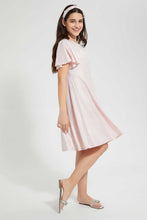 Load image into Gallery viewer, Pink Ruffled Sleeved Dress