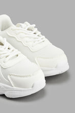 Load image into Gallery viewer, Redtag-White-Fabric-Block-Chunky-Sneaker-Chunky-Senior-Boys-5 to 14 Years