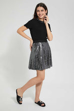 Load image into Gallery viewer, Redtag-Black-Highneck-Jacquard-Top-With-Pearls-Blouses-Senior-Girls-9 to 14 Years