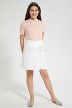 Load image into Gallery viewer, Redtag-Pink-Highneck-Jacquard-Top-With-Pearls-Blouses-Senior-Girls-9 to 14 Years