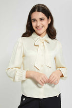 تنزيل الصورة على معرض الصور، Redtag-Gold-Pussy-Bow-SaT-Shirtn-Shirt-Blouses-Senior-Girls-9 to 14 Years