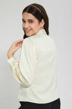 تنزيل الصورة على معرض الصور، Redtag-Gold-Pussy-Bow-SaT-Shirtn-Shirt-Blouses-Senior-Girls-9 to 14 Years