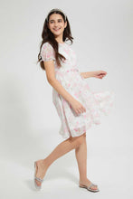 Load image into Gallery viewer, Redtag-White-Floral-Embroidered-Dress-Dresses-Senior-Girls-9 to 14 Years