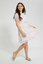 Load image into Gallery viewer, Redtag-White-Floral-Embroidered-Dress-Dresses-Senior-Girls-9 to 14 Years
