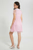 Redtag-Pink/Silver-Foil-Floral-Peter-Pan-Collar-Mesh-Dress-Dresses-Senior-Girls-9 to 14 Years
