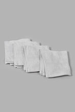 Load image into Gallery viewer, Redtag-Light-Grey-Textured-Cotton-Face-Towel-Set-(4-Piece)-Face-Towels-Home-Bathroom-