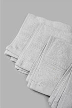 Load image into Gallery viewer, Redtag-Light-Grey-Textured-Cotton-Face-Towel-Set-(4-Piece)-Face-Towels-Home-Bathroom-
