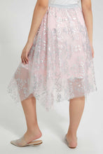 Load image into Gallery viewer, Redtag-Pink-With-Silver-Foil-Tulle-Skirt-Skirts-Senior-Girls-9 to 14 Years