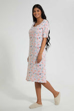 Load image into Gallery viewer, Redtag-Peach-Floral-Printed-Nightgown-Nightgowns-Women's-