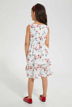 تنزيل الصورة على معرض الصور، Redtag-White-Aop-Tiered-Dress-Dresses-Girls-2 to 8 Years