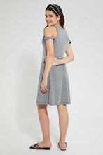 تنزيل الصورة على معرض الصور، Redtag-Black/Silver-Mettalic-Skater-Dress-Dresses-Senior-Girls-9 to 14 Years