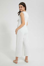 Load image into Gallery viewer, Redtag-White-Jacquard-Front-Lace-Jumpsuit-Dresses-Senior-Girls-9 to 14 Years