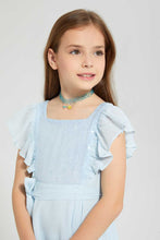 تنزيل الصورة على معرض الصور، Redtag-Blue-Sequence-Yoke-Dress-Dresses-Girls-2 to 8 Years