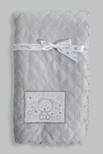 تنزيل الصورة على معرض الصور، Redtag-Grey-Bear-Quilted-Fluffy-Blanket-Baby-Blankets-Baby-0 to 12 Months